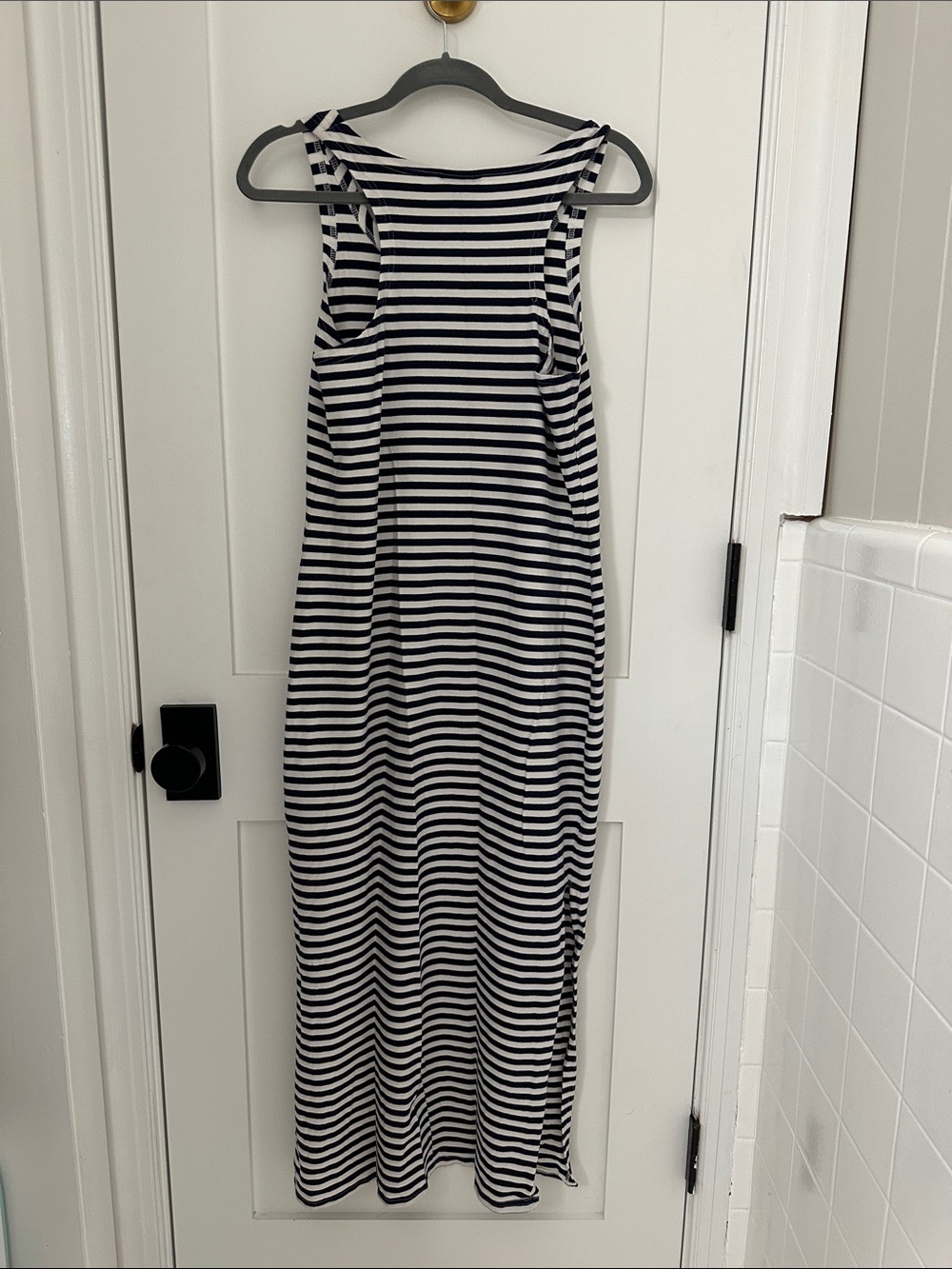 Sail to Sable Navy and White Striped Tank Maxi Dress - Picture 7 of 7